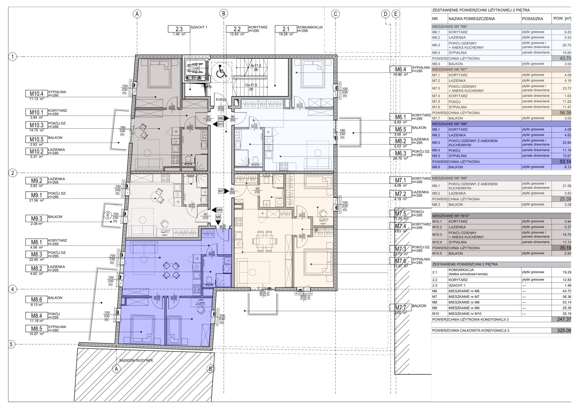 PIĘTRO 2- poszczególne mieszkania